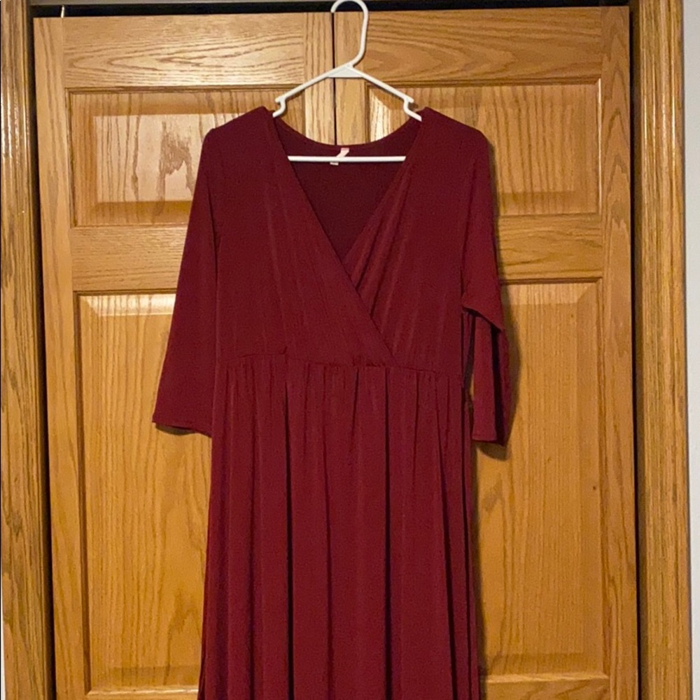 PinkBlush Burgundy Maternity Dress